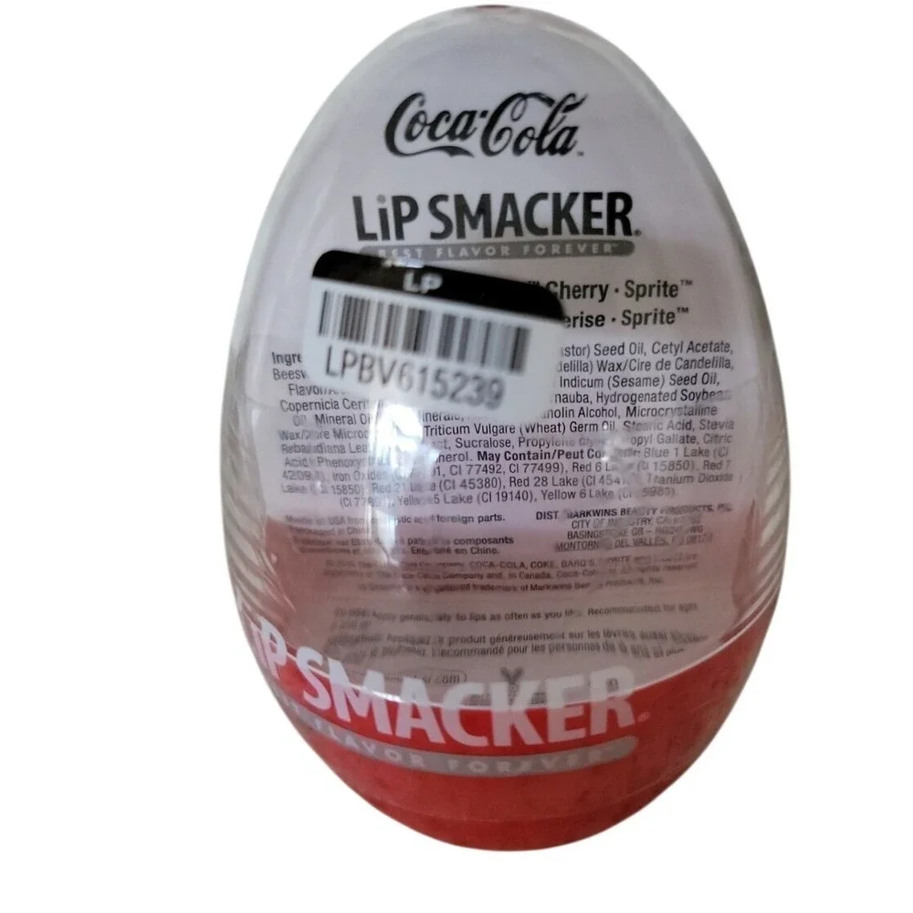 Coca-Cola Lip Smacker Lip Balm Trio in Red Egg Case Classic Cherry Sprite 0.42oz